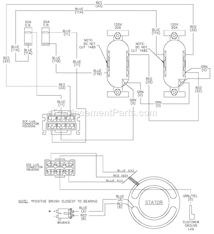 Page D Diagram and Parts List for 1649-0  Briggs and Stratton Generator
